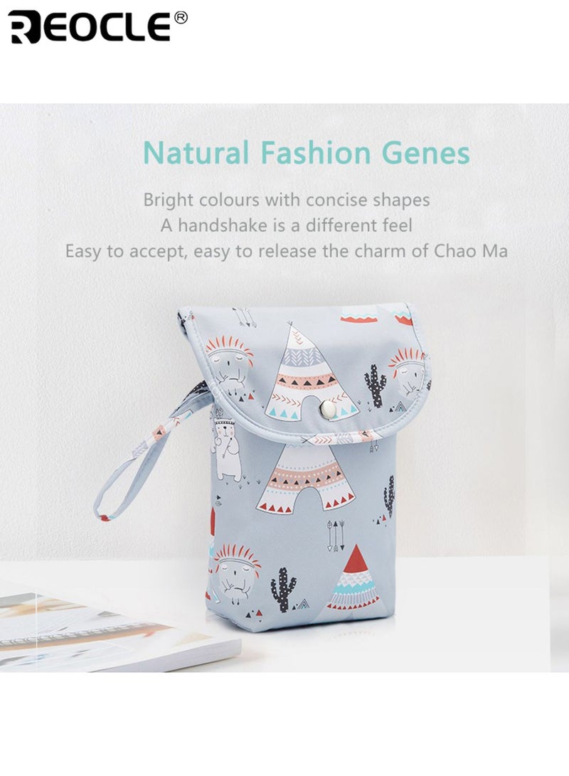 ريوكل حقيبتان منظم حفاضات أطفال بسحاب إغلاق حقيبة حفاضات محمولة حقيبة تخزين حفاضات سهلة التنظيف تصميم عملي للآباء أثناء التنقل - Image 2