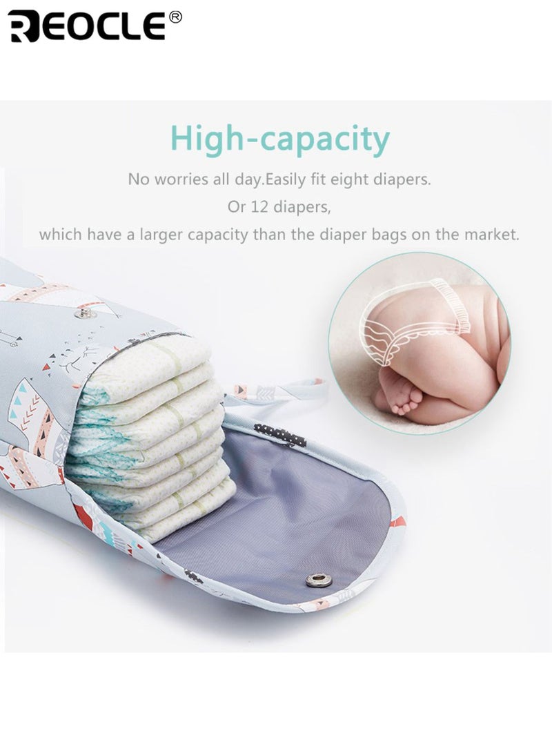 ريوكل حقيبتان منظم حفاضات أطفال بسحاب إغلاق حقيبة حفاضات محمولة حقيبة تخزين حفاضات سهلة التنظيف تصميم عملي للآباء أثناء التنقل - Image 3