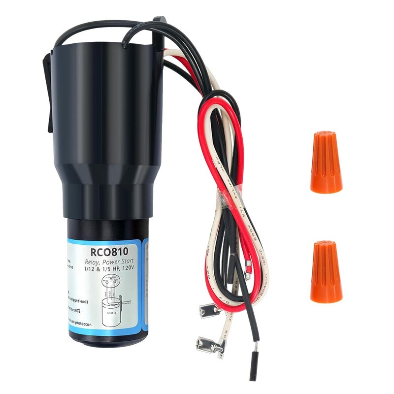 Ketofa RCO810 3 in 1 Hard Start Kit for Refrigerator Compatible with Supco Hard Start Relay and Start Capacitor-1/12 to 1/5HP, 110-125VAC-Replaces TJ90RCO810, AP4503019, ERP810, HS8, HS810, RC0810 & RC100 - Image 1