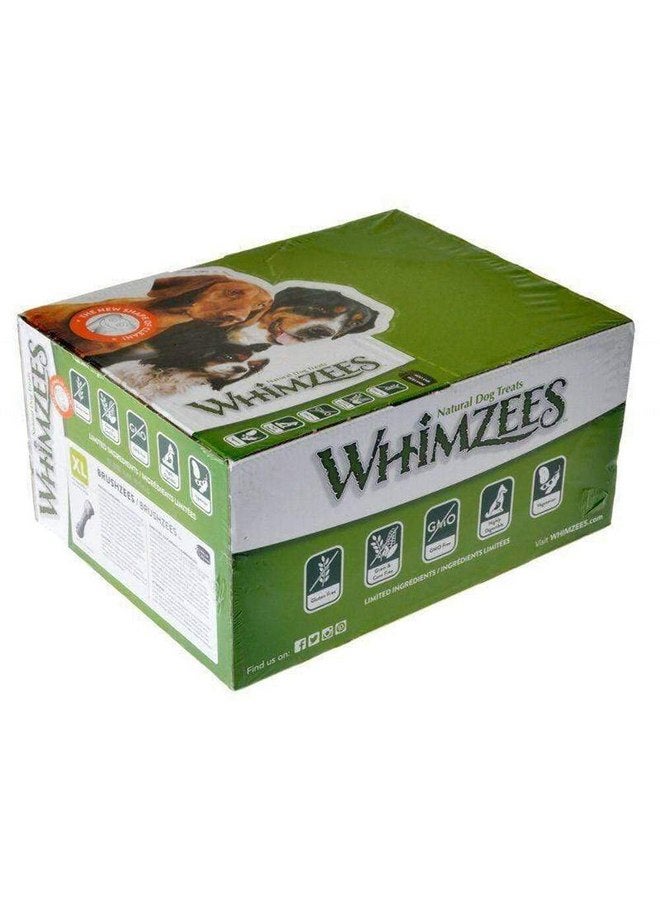 ويمزيس أقراص مضغ الأسنان WHIMZEES Brushees، حجم كبير جدًا، علبة تحتوي على 18 قرصًا