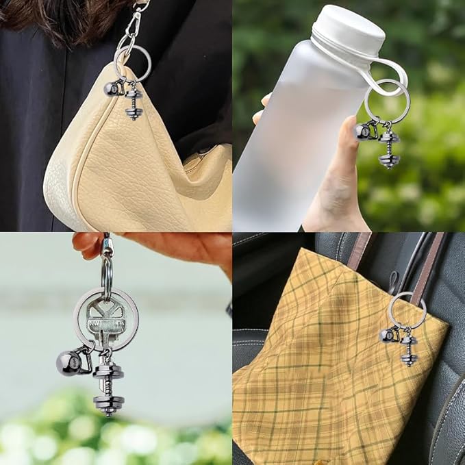 Fitness enthusiast keychain, sports training gift, unisex, coach sports jewelry, silver black - Image 4