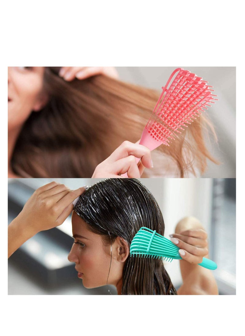 Y&D 3 Pack Detangling Brush Set, Hair Detangler for Natural Hair, Comb 3a to 4c Texture Kinky Wavy Curly Coily Thick Long Dry Wet  - Image 4
