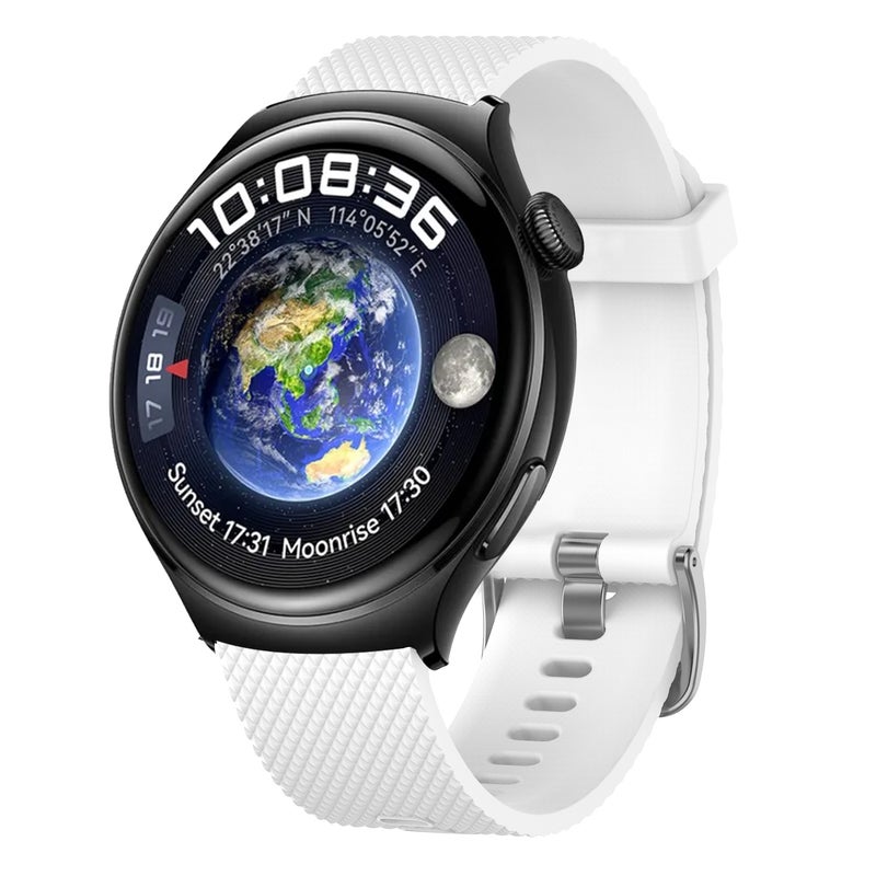 إيروريكس سوار ساعة هواوي واتش جي تي 3 اس اي 22 مم من السيليكون المزخرف بالماس (ابيض) - Image 1