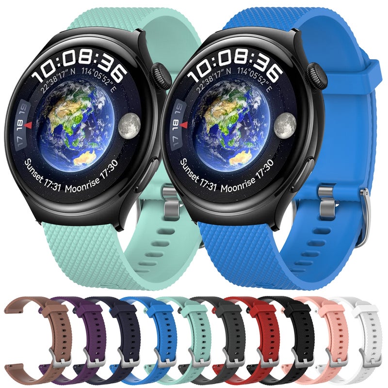 إيروريكس سوار ساعة هواوي واتش جي تي 3 اس اي 22 مم من السيليكون المزخرف بالماس (ابيض) - Image 3