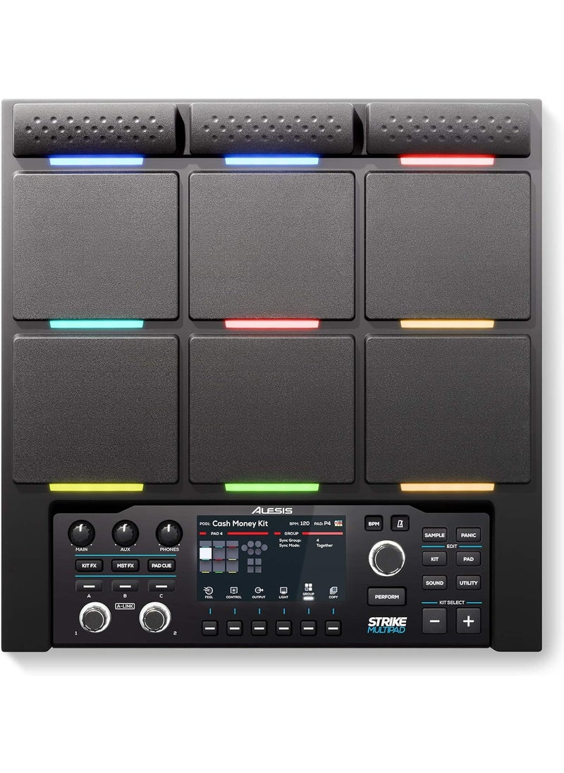 Alesis - Alesis 9-Trigger Percussion Pad with RGB Backlighting, Sampler, Looper, STRIKEMULTIPAD - Image 1