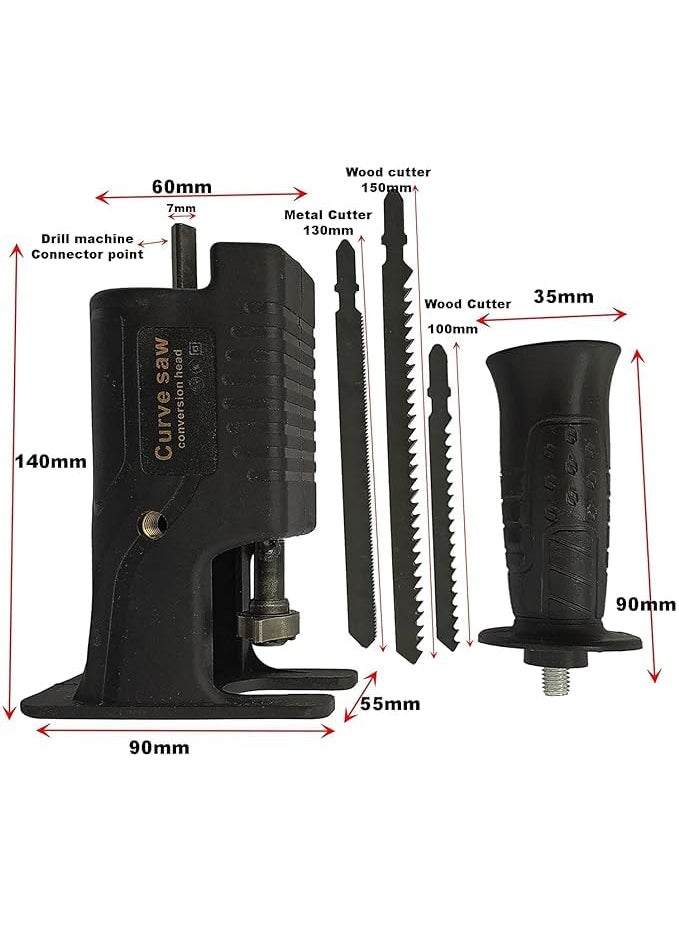 RMGS - RMGS Global Drill Modified corded Saw Reciprocating Saw Saber Power to Jig Portable Woodworking Cutting Tool with Cordless Adapter Set Hand Wood Metal Cutter Attachment - Image 1