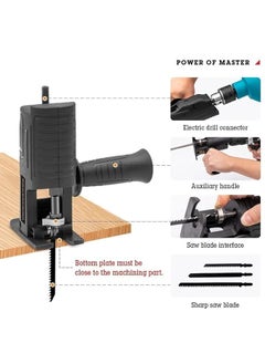 RMGS RMGS Global Drill Modified corded Saw Reciprocating Saw Saber Power to Jig Portable Woodworking Cutting Tool with Cordless Adapter Set Hand Wood Metal Cutter Attachment  - Image 5