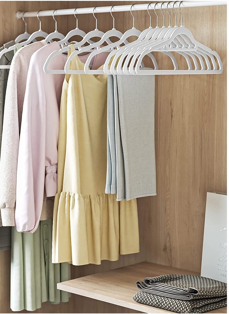 TYCOM Non Slip Velvet Hangers Suit Hangers 20 Pack Ultra Thin Space Saving 360 Degree Swivel Hook Clothes Hangers Hold Up to 10 Lbs for Coats Jackets Pants Dress Cloth Metal Clip 20pcs White.  - Image 5