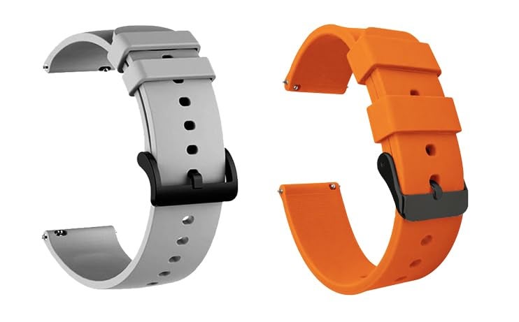 IIK COLLECTION 22mm Silicone Strap for Smart Watches | Combo Pack Compatible With Noise, Fireboltt, Boat Xtend, Pebble, Boat Flash, Noise Color Fit, Ultra Smart Watch & All Watches - Image 1