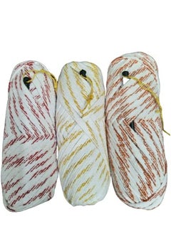 Colorful Nada & White Naada Combo/String for Pajama, Salwar, Ethnic Dresses,Petticot, Bermuda etc (Random Color Shade) (10 Meters/Roll (Pack of 3))