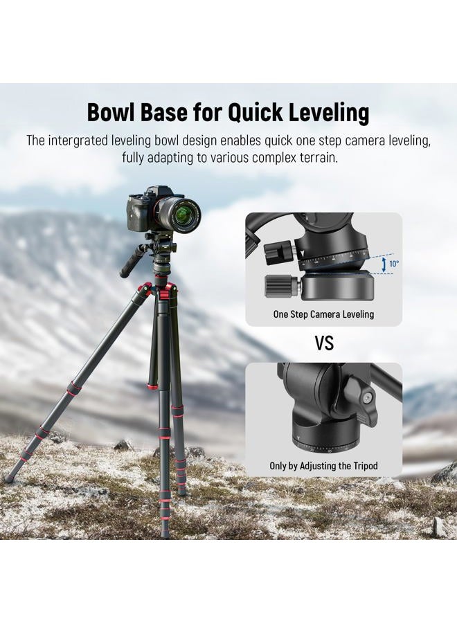 Neewer Tripod Fluid Head with +/-10° Leveling Base(37mm Dia.), Metal Pan Tilt Head with Arca Type QR Plate, Telescopic Handle for Compact Video Camera DSLR Camera, Max Load 8.8lb/4kg, GM27 - Image 2