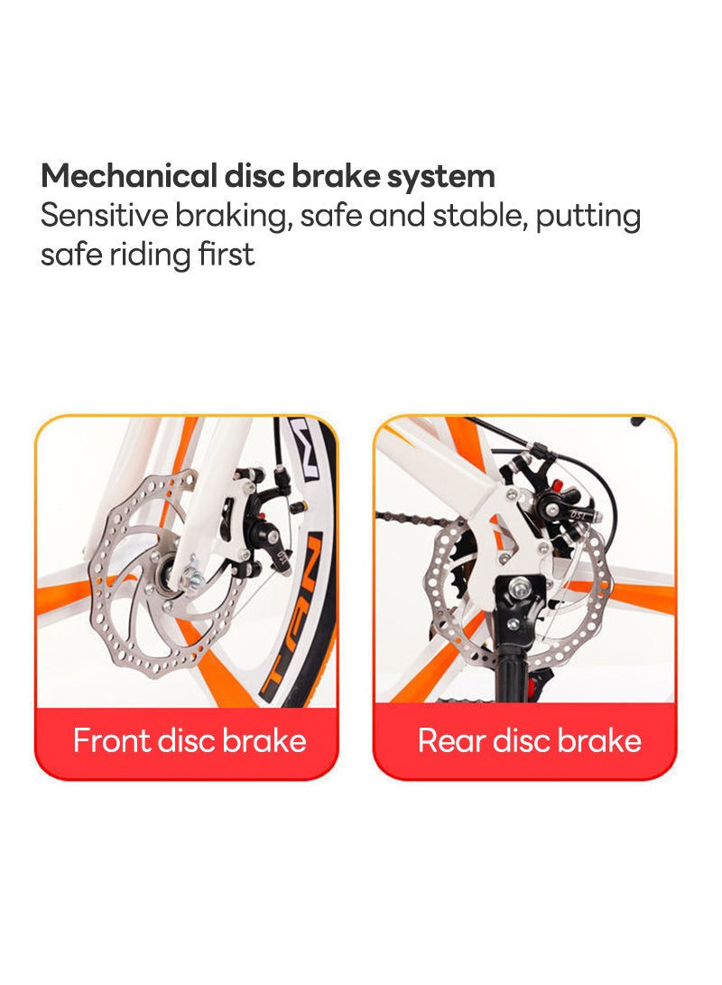 Sharpdo 20in Folding Bike, 7 Speed Foldable City Bike, Carbon Steel Bicycle for Adults, Foldable Bicycle with Adjustable Seats & Disc Brake for Traveling & Exercising - Image 4