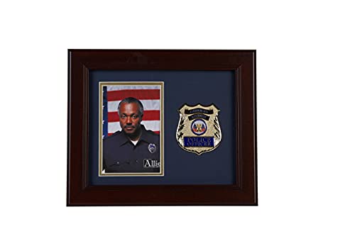 Allied Flag Allied Frame US Police Officer Medallion Portrait Picture Frame - 4 x 6 Picture Opening - Image 1