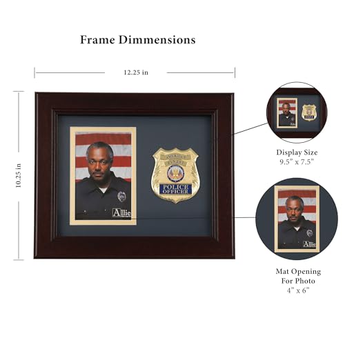 Allied Flag Allied Frame US Police Officer Medallion Portrait Picture Frame - 4 x 6 Picture Opening - Image 3