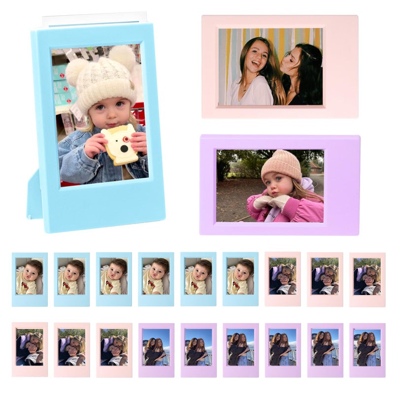 CAIYOULE for Fujifilm Mini Picture Frame for Instax Mini 1211EVOSE8799 3 FilmColorful for Polaroid 215 x 34 Photo Frame21Pack