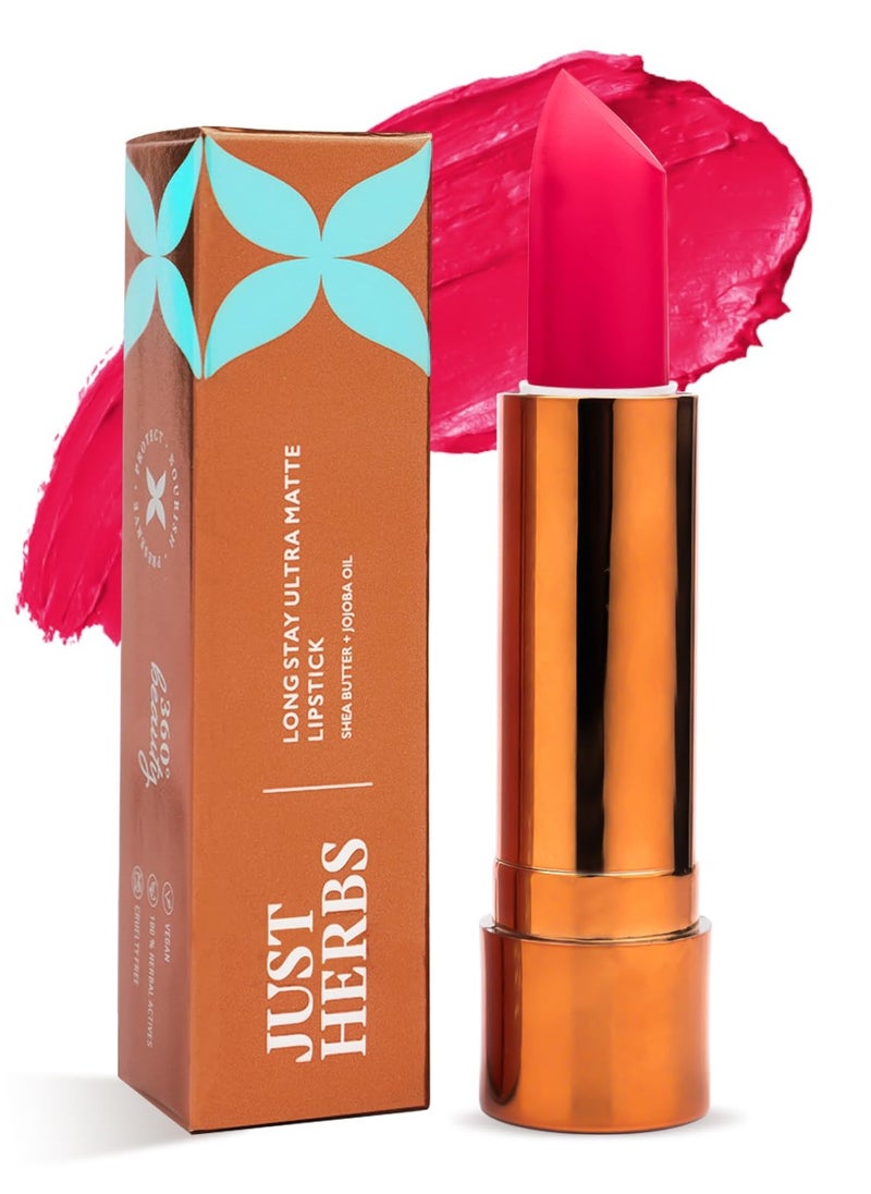 Just Herbs Just Herbs Ultra Matte Bullet Lipstick 4g Bossy Pink  - Image 1