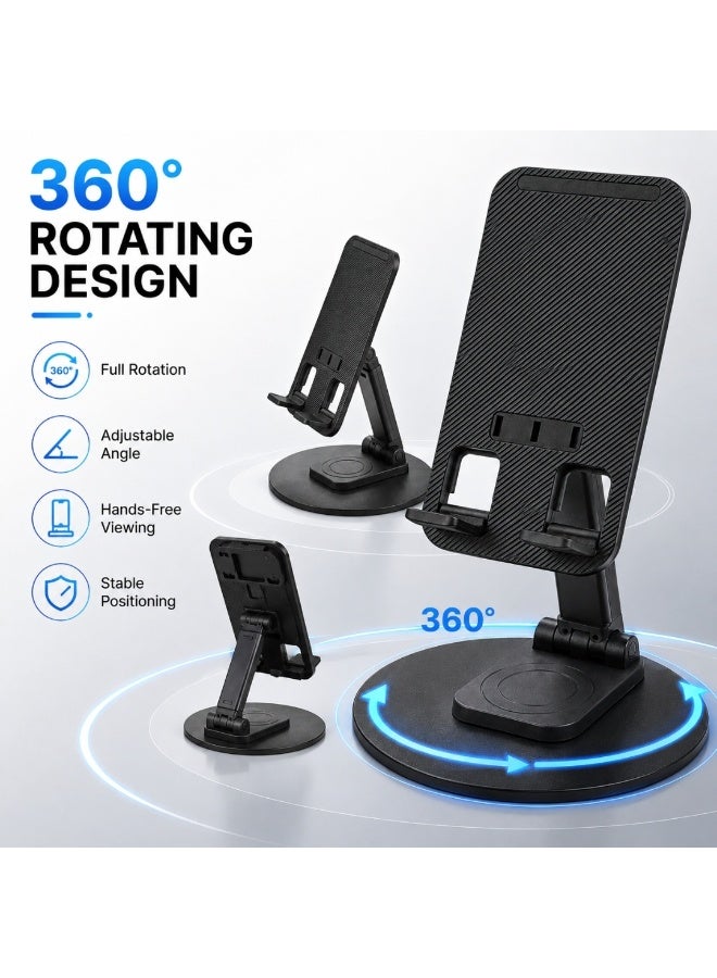 360° Rotating Foldable Mobile Stand Holder for Desk - Compatible with Smartphones, Tablets, and Nintendo Switch - Image 2