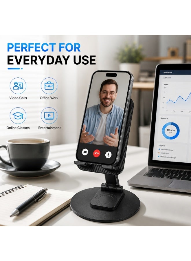 360° Rotating Foldable Mobile Stand Holder for Desk - Compatible with Smartphones, Tablets, and Nintendo Switch - Image 3