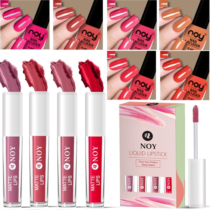 Noy Professional Nail Paint Kit Flawless Finish Glossy Nail Paint Rich Liquid Lipstick For A - Image 1