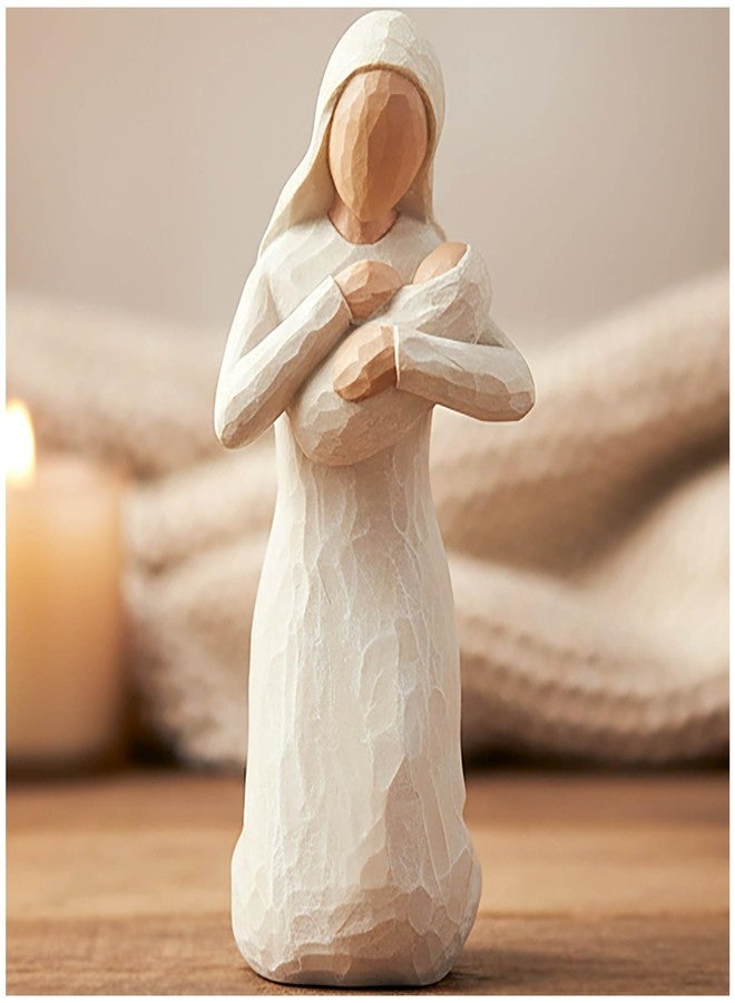 PlentifulHome Virgin Mary Statue Holding Baby Jesus – Resin Mother Mary Catholic Figurine, Blessed Mother Madonna and Child Statue for Catholic Home Decor, Christian Religious Tabletop Display, 5.91 Inch - Image 1