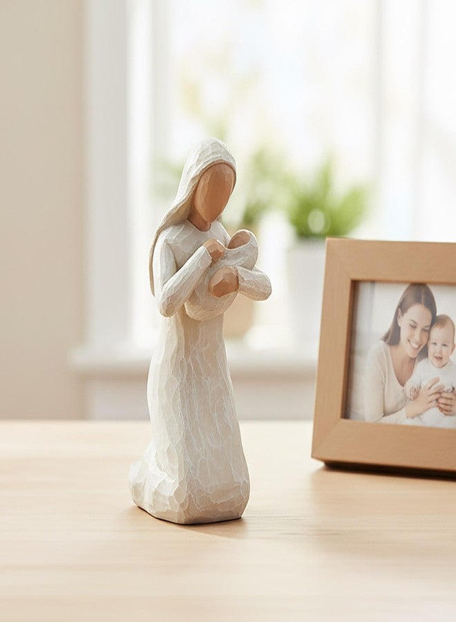 PlentifulHome Virgin Mary Statue Holding Baby Jesus – Resin Mother Mary Catholic Figurine, Blessed Mother Madonna and Child Statue for Catholic Home Decor, Christian Religious Tabletop Display, 5.91 Inch - Image 2