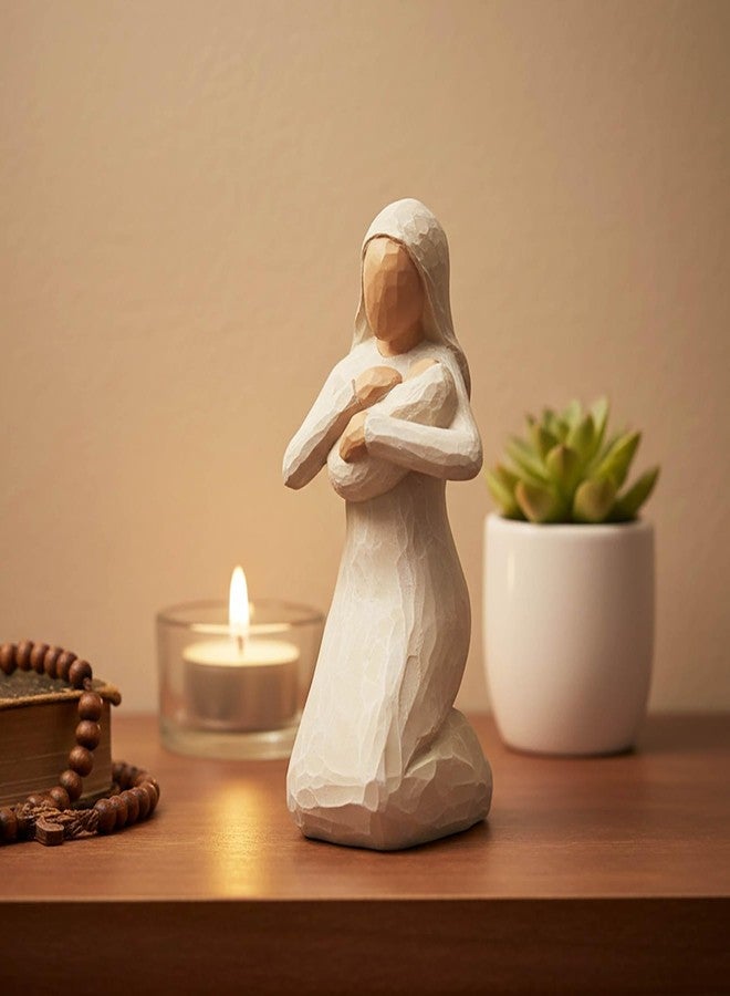 PlentifulHome Virgin Mary Statue Holding Baby Jesus – Resin Mother Mary Catholic Figurine, Blessed Mother Madonna and Child Statue for Catholic Home Decor, Christian Religious Tabletop Display, 5.91 Inch - Image 3