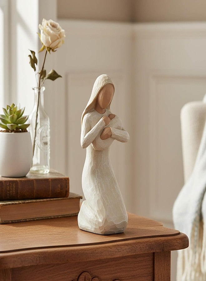 PlentifulHome Virgin Mary Statue Holding Baby Jesus – Resin Mother Mary Catholic Figurine, Blessed Mother Madonna and Child Statue for Catholic Home Decor, Christian Religious Tabletop Display, 5.91 Inch - Image 4
