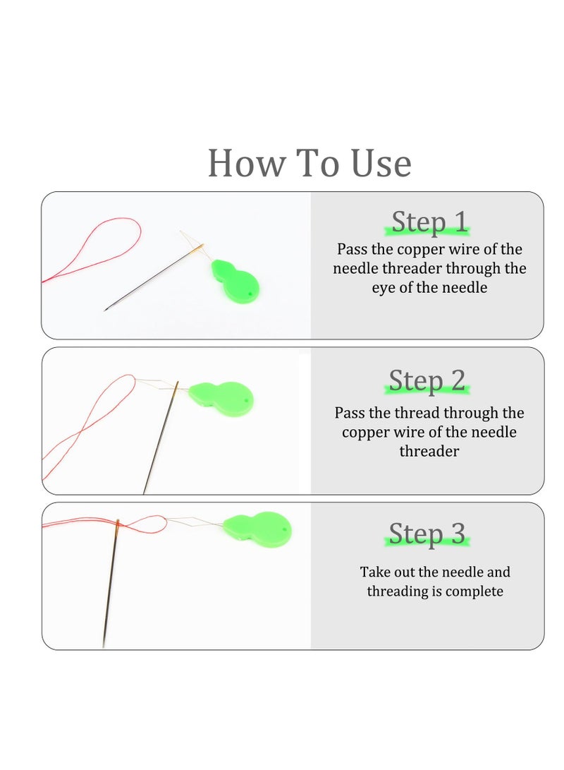 سونسر خيوط إبرة، خيوط إبر بلاستيكية للخياطة اليدوية، خيوط إبر على شكل قرع لماكينة الخياطة مع صندوق شفاف، خيوط إبر العيون الصغيرة، التطريز، فنون الخياطة اليدوية، 40 قطعة - Image 3