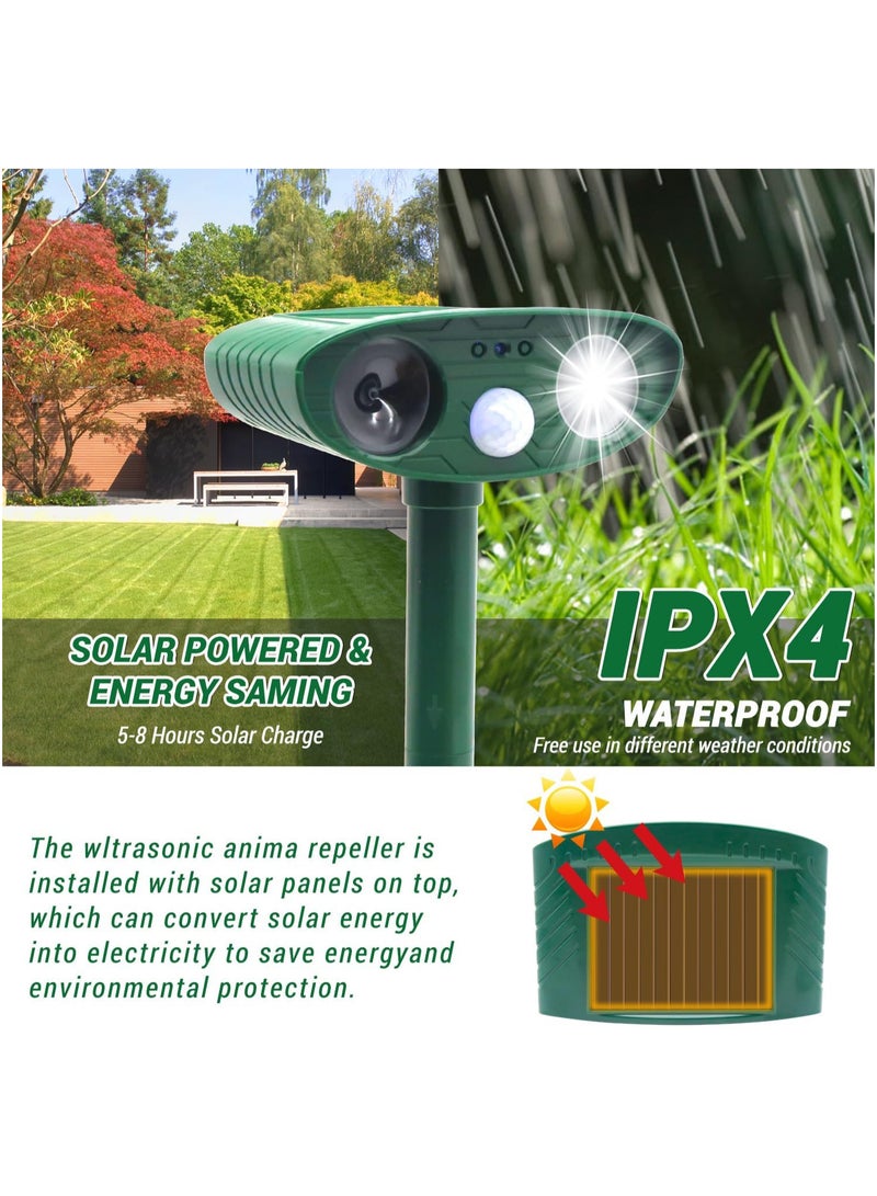 انسجام جهاز طرد القطط بالطاقة الشمسية للحديقة، الفائز باختبار طارد طيور الدلق بالموجات فوق الصوتية بمدى 8 أمتار، مزود بمستشعر حركة، طارد للخلد فعال ضد القطط وطيور الدلق - Image 3