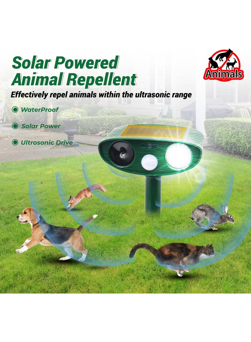 انسجام جهاز طرد القطط بالطاقة الشمسية للحديقة، الفائز باختبار طارد طيور الدلق بالموجات فوق الصوتية بمدى 8 أمتار، مزود بمستشعر حركة، طارد للخلد فعال ضد القطط وطيور الدلق - Image 2