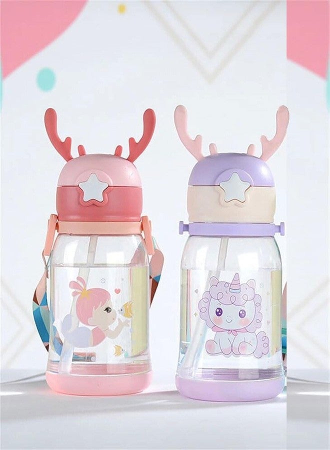 NEEL® Designer Water Bottle for Kids for School, Hanging Water Bottle, Bottle for Kids, Bottle with Straw Cute Hanging Bottle Birthday gift for Kids 1pcs Fancy Water Bottle Tumbler for Kids (Style 15) - Image 1