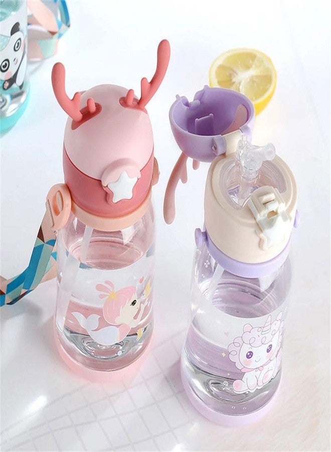 NEEL® Designer Water Bottle for Kids for School, Hanging Water Bottle, Bottle for Kids, Bottle with Straw Cute Hanging Bottle Birthday gift for Kids 1pcs Fancy Water Bottle Tumbler for Kids (Style 15) - Image 2