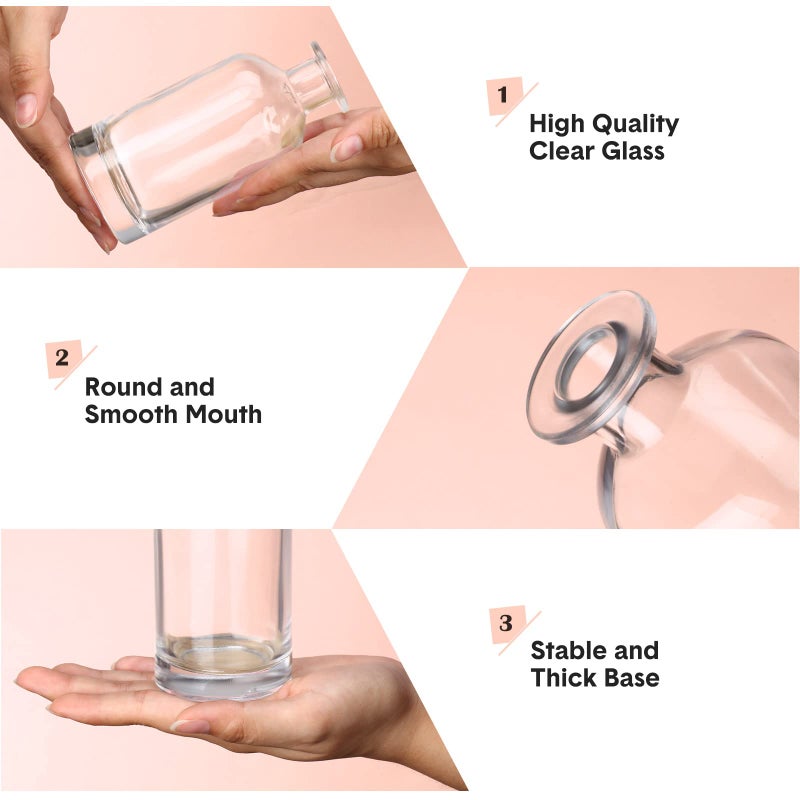Mimorou 24 Pack Clear Glass Bud Vases Bulk Small Glass Living Vases for Centerpieces Vintage Table Decorative Bottle for Flowers Rustic Wedding Reception Party Decoration(2.36 x 5.2 in) - Image 3