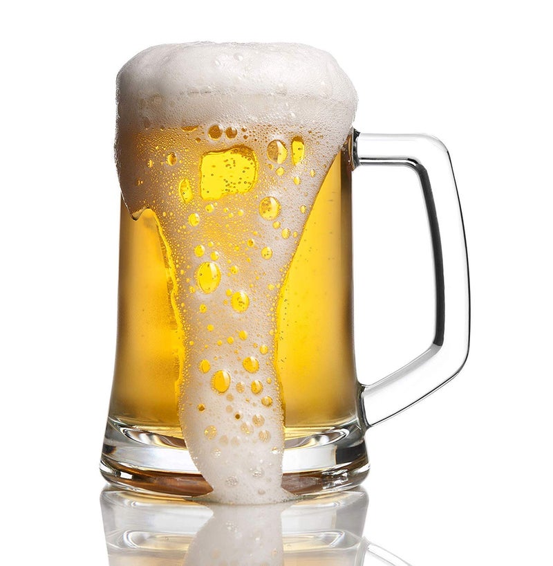 SODUKU SODUKU Beer Glass Set Classic Design Glass Beer Mug Heavy Base 400 ml Pack of 2 - Image 2