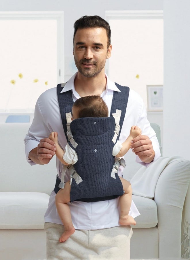 M MIAOYAN Newborn baby carrier with removable straps Ergonomic portable baby front and back backpack carry Adjustable toddler carrier for babies up to 16kg - Image 2