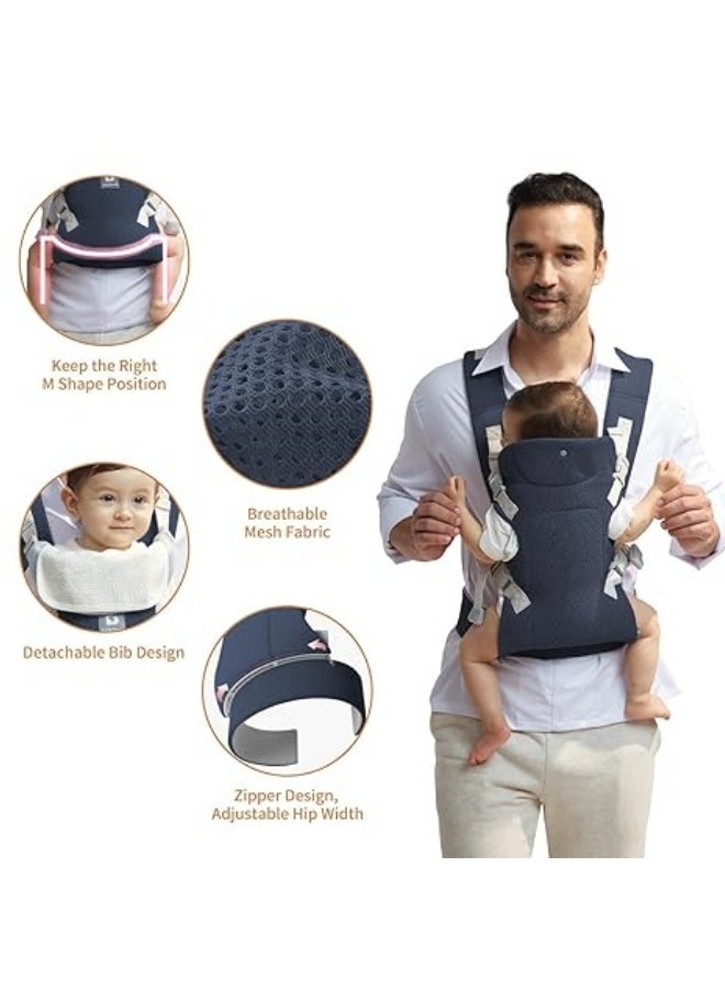 M MIAOYAN Newborn baby carrier with removable straps Ergonomic portable baby front and back backpack carry Adjustable toddler carrier for babies up to 16kg - Image 4