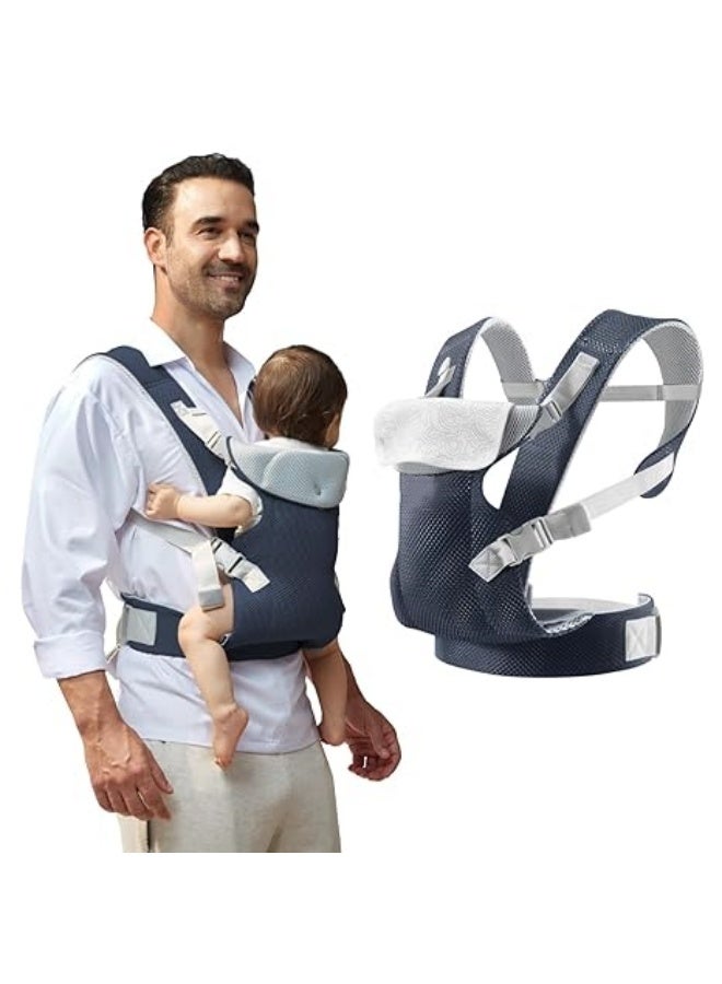 M MIAOYAN Newborn baby carrier with removable straps Ergonomic portable baby front and back backpack carry Adjustable toddler carrier for babies up to 16kg - Image 1