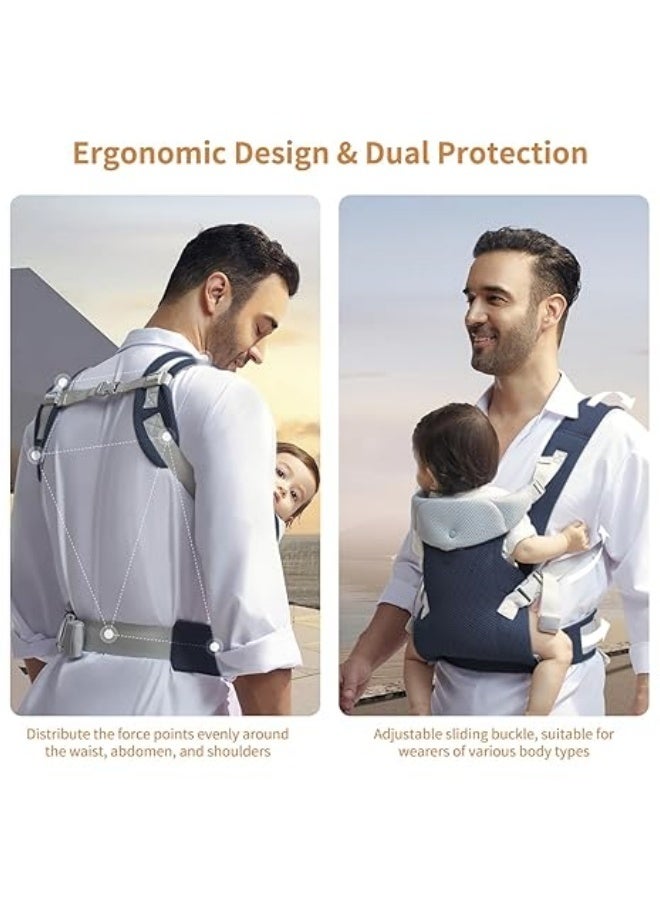 M MIAOYAN Newborn baby carrier with removable straps Ergonomic portable baby front and back backpack carry Adjustable toddler carrier for babies up to 16kg - Image 5