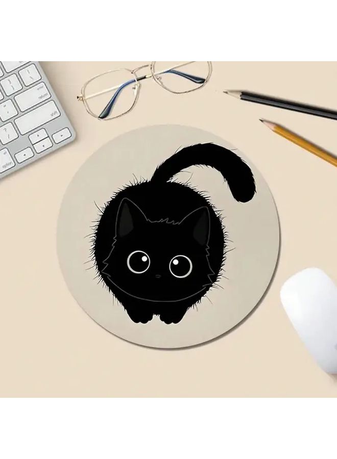 Funny Cat Mouse Pad With Wireless Computer Mouse For Desktop Office Laptop Home Black - Image 4