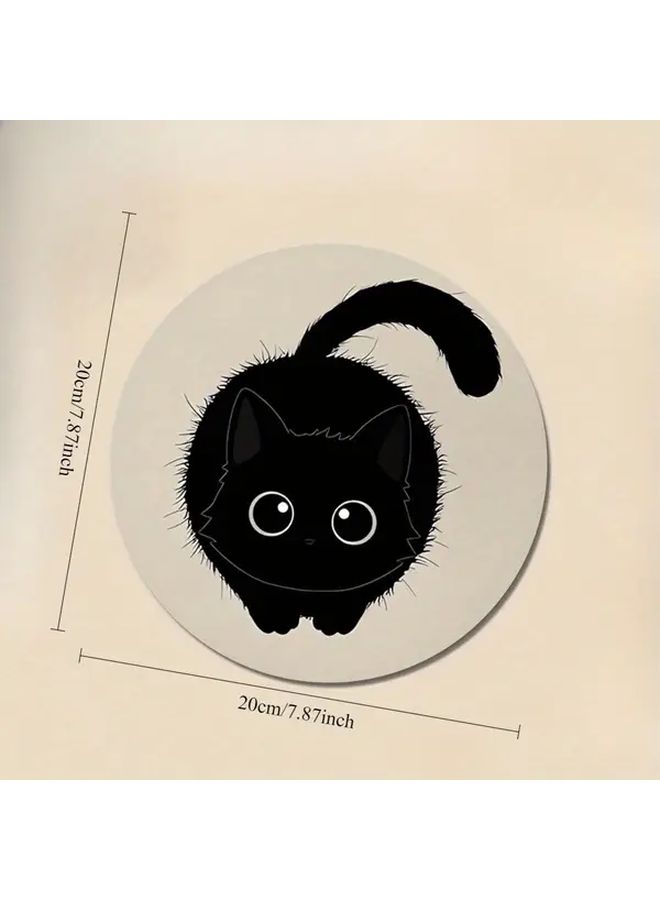 Funny Cat Mouse Pad With Wireless Computer Mouse For Desktop Office Laptop Home Black - Image 2