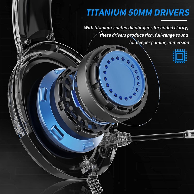 BINNUNE Gaming Headset with Mic for PS4 PS5 Xbox Series X|S Xbox One PC Switch, Wired Gaming Headphones with Microphone for Playstation 4|5 Xbox 1 - Image 4