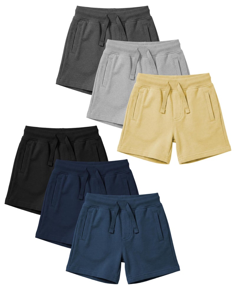 Andrew Scott Boys Girls Kids -Toddler French Terry Cotton Drawstring Shorts | Multi Packs & Colors - Image 1