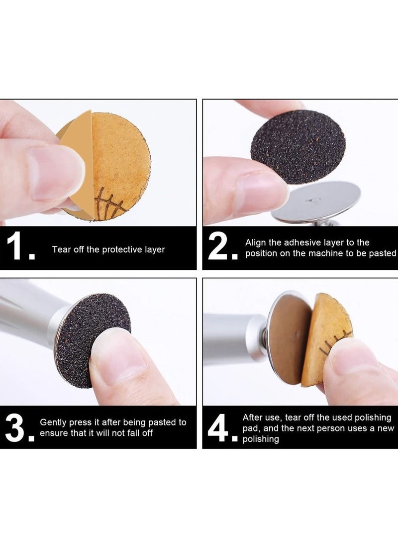 brunson 50pcs Self-adhesive Sandpaper Disk Replacement Pad Foot File Disc for Electric Rasp Files Callus Cuticle Hard Dead Skin Removal Pedicure Tools M 20MM #240grit - Image 4