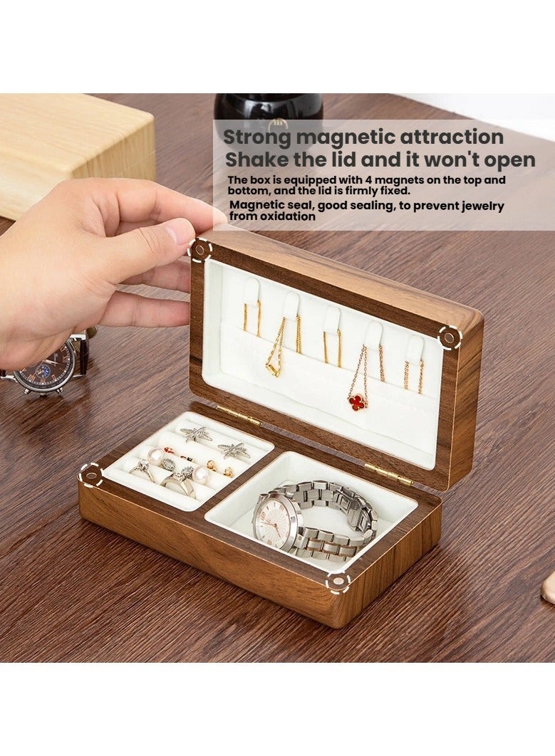 general Jewelry box wooden storage box for storing jewelry rings earrings and necklaces - Image 2