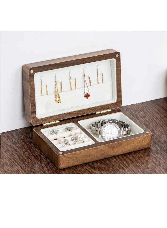 general Jewelry box wooden storage box for storing jewelry rings earrings and necklaces - Image 1