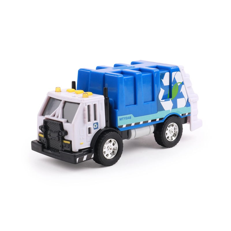Mighty Fleet Toughest Minis 3 Pack, 5" Garbage Truck, Cherry Picker, Tow Truck Toy w/Lights & Sounds, Realistic Design & Batteries Included - Age 3+ - Image 4
