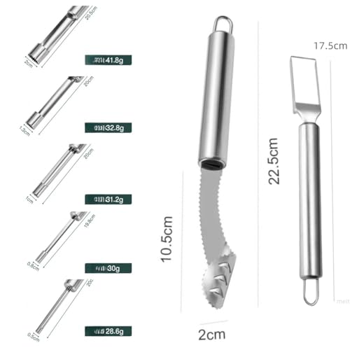 KKpxafl Fruit and Vegetable Corer Tool, Multi-Function Stainless Corer and Pitter Remover Set for Apple, Chili Kernel Remover Fruit Slicer for Kitchen - Image 4