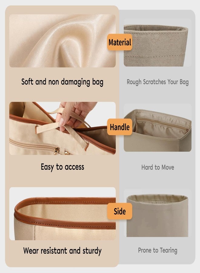 GIVLEFLY Purse Organizer Insert for Tote Bag, Extra Large Bag Organizer Insert with Zipper Pocket, Multi Pocket Handbag Organizer, Structured Purse Liner Shaper - Image 4