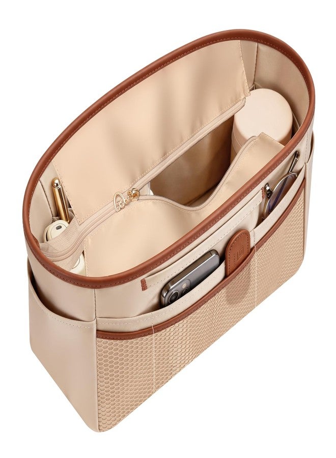 GIVLEFLY Purse Organizer Insert for Tote Bag, Extra Large Bag Organizer Insert with Zipper Pocket, Multi Pocket Handbag Organizer, Structured Purse Liner Shaper - Image 1