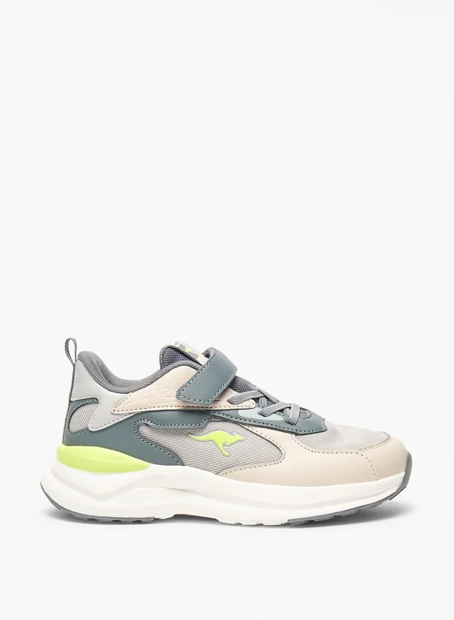 كانغاروس Boys' Panelled Sports Shoes with Hook and Loop Closure